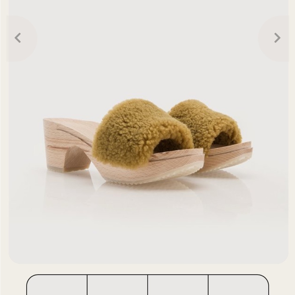 Zuzii Los Angeles Avocado fur midi wood heel clogs size 39 size 9 women’s